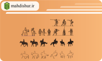بلاک انسان اسب سواری و جنگجو