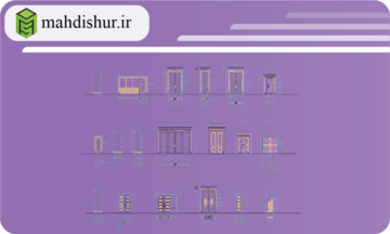 بلاک مجموعه درب نما با جزییات فراوان
